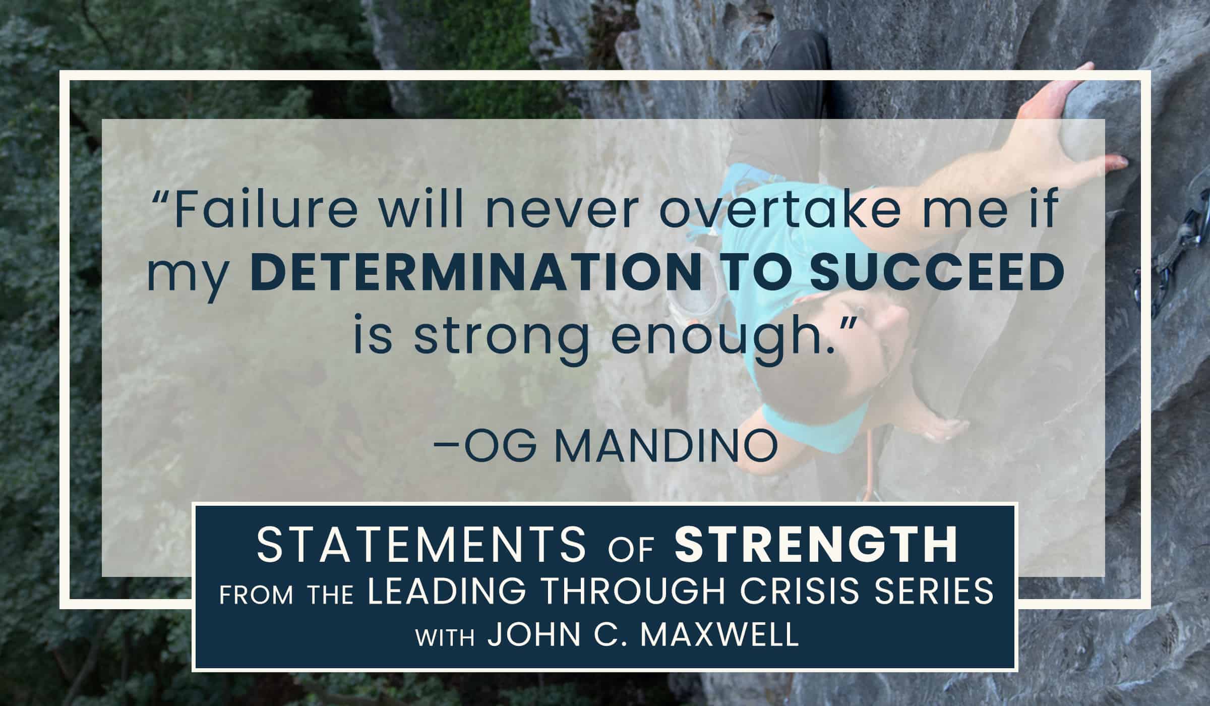 image of quote pic with quotation by og mandino on determination success
